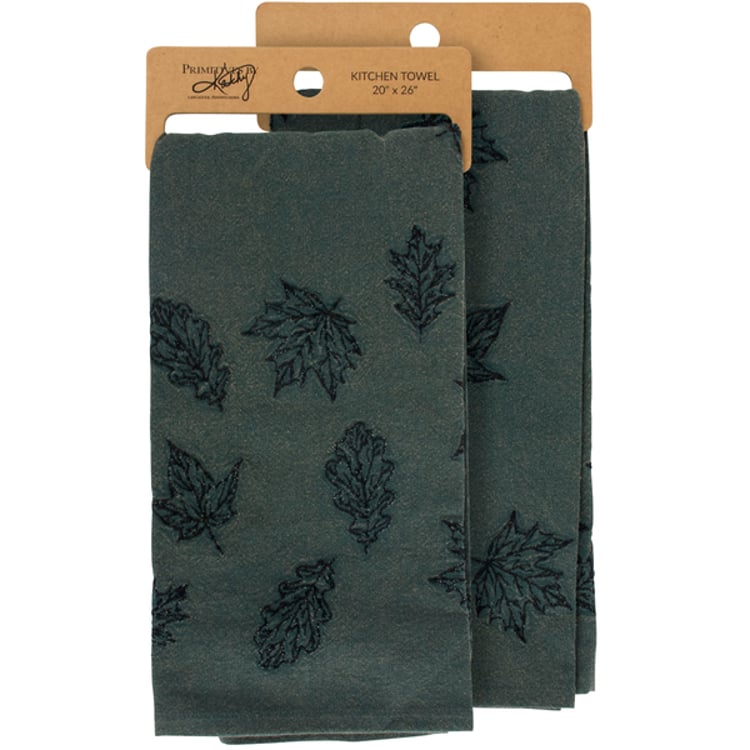primitives by kathy Emerald Leaf Kitchen Towel