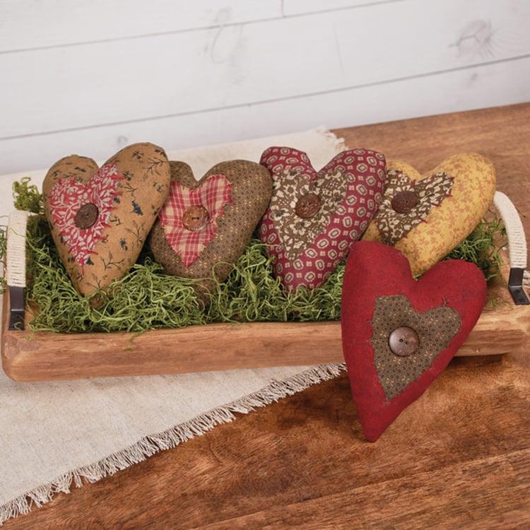 Primitives By Kathy Fabric Heart Set