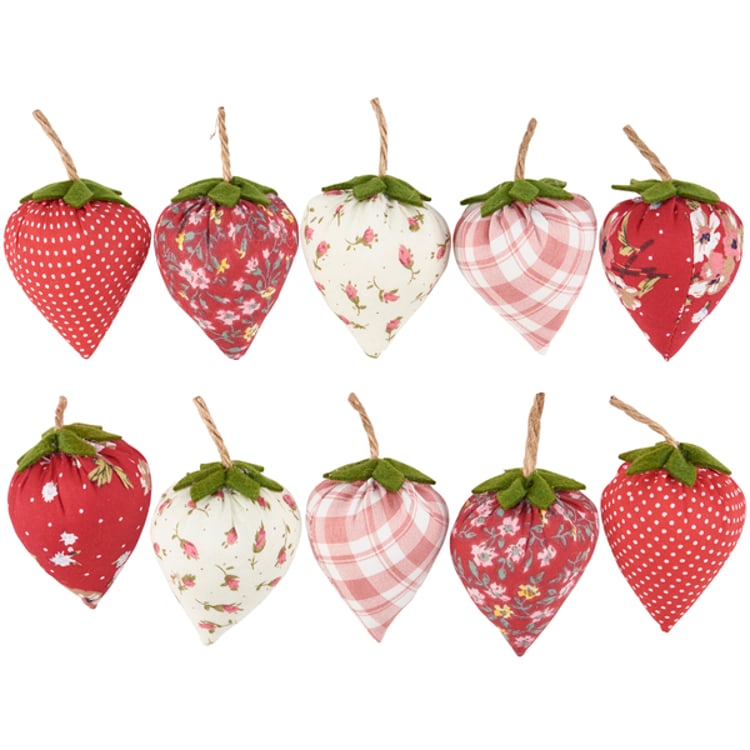 Primitives By Kathy Fabric Strawberries In Basket