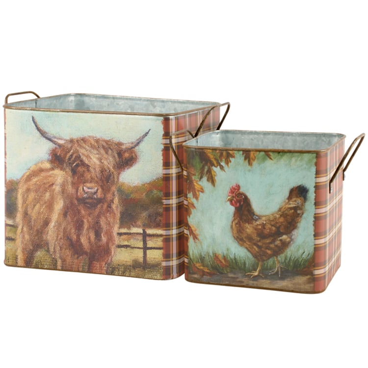 primitives by kathy Fall Farm Friend Bin Set
