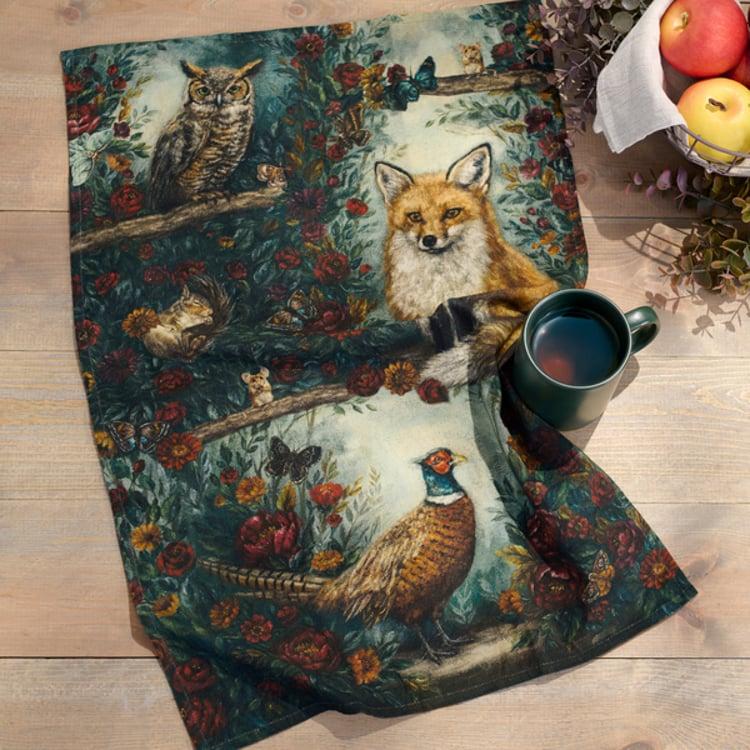 Primitives By Kathy Fall Woodland Kitchen Towel