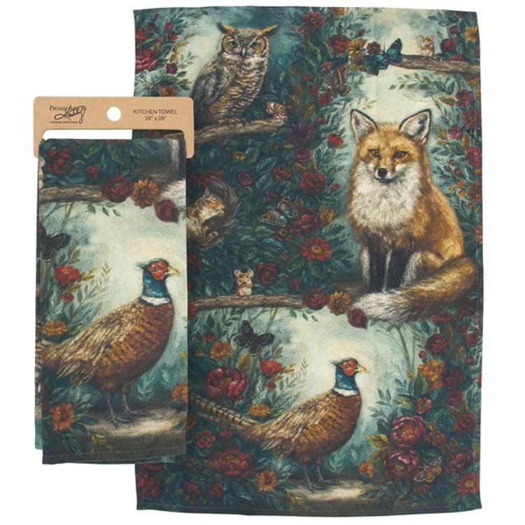 primitives by kathy Fall Woodland Kitchen Towel