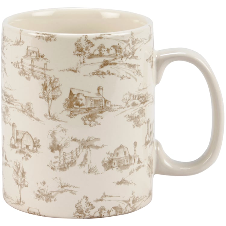 primitives by kathy Farmhouse Toile Mug