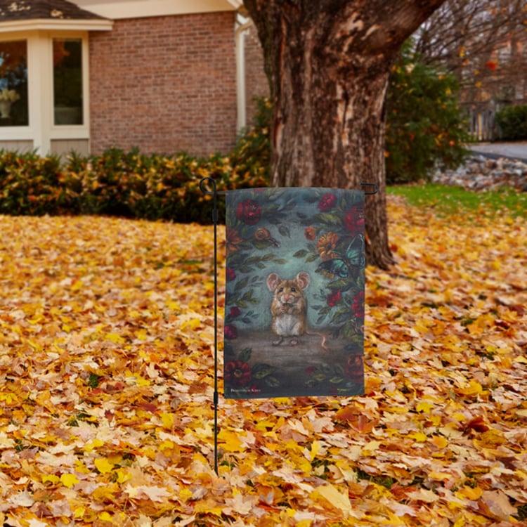 Primitives By Kathy Field Mouse Garden Flag