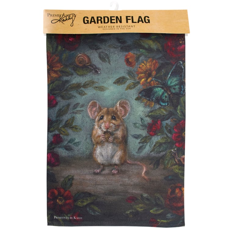 Primitives By Kathy Field Mouse Garden Flag