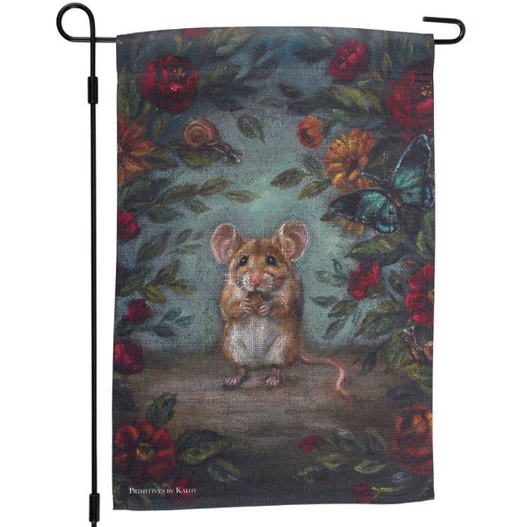 primitives by kathy Field Mouse Garden Flag