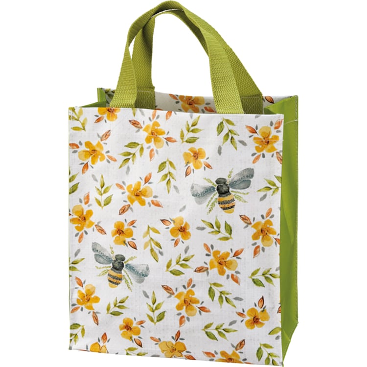 primitives by kathy Floral Bees Daily Tote