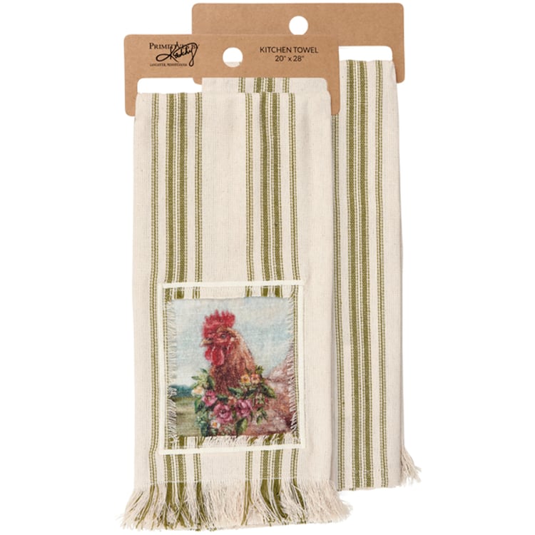 primitives by kathy Floral Chicken Kitchen Towel