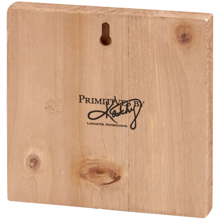 Primitives By Kathy Floral Crown Goat Block Sign