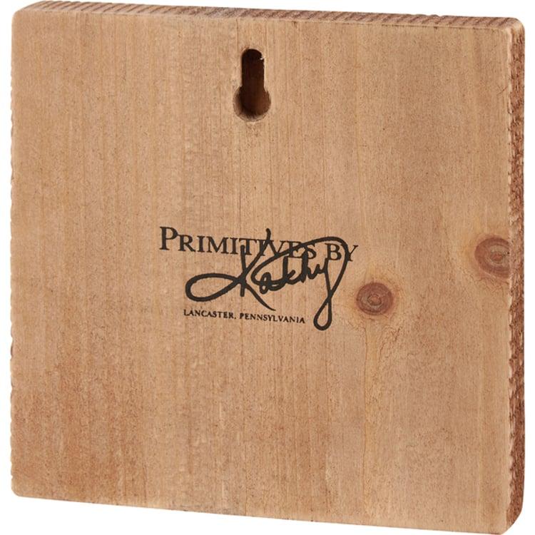 Primitives By Kathy Floral Donkey Block Sign