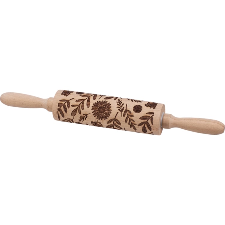 Primitives By Kathy Floral Embossed Rolling Pin