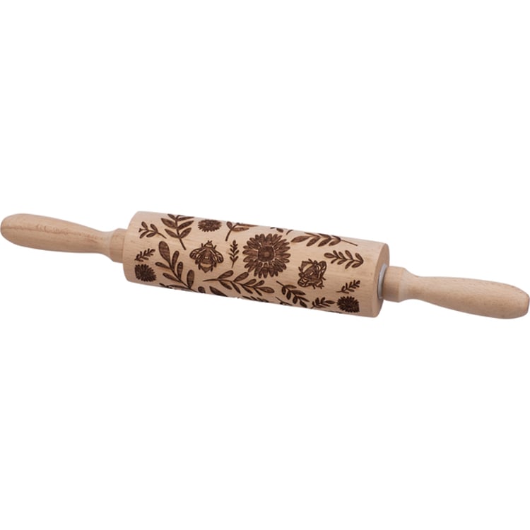 primitives by kathy Floral Embossed Rolling Pin