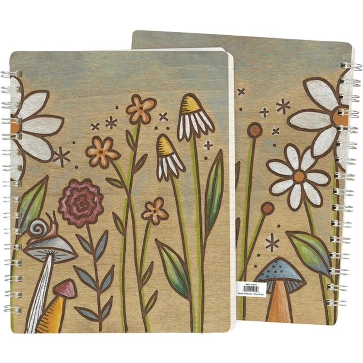 primitives by kathy Floral Field Spiral Notebook