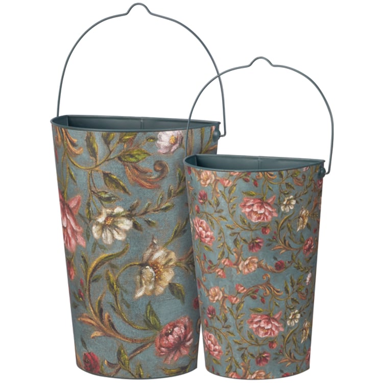 primitives by kathy Floral Nouveau Wall Bucket Set