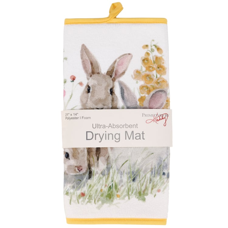 Primitives By Kathy Flower Bunny Drying Mat