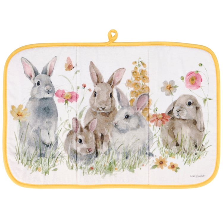 primitives by kathy Flower Bunny Drying Mat