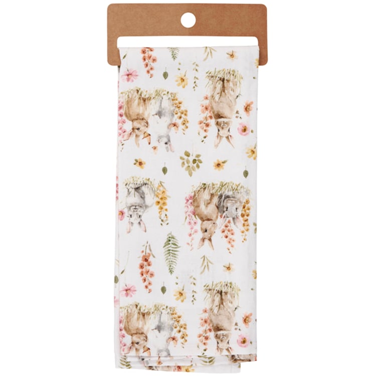 Primitives By Kathy Flower Bunny Kitchen Towel