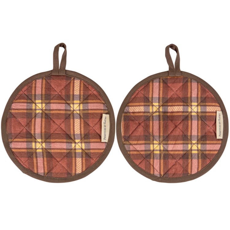 Primitives By Kathy Fox And Owl Hot Pad Set