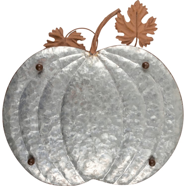 Primitives By Kathy Galvanized Pumpkins Tray Set