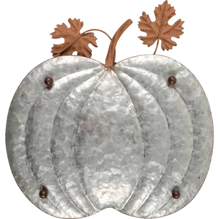 Primitives By Kathy Galvanized Pumpkins Tray Set