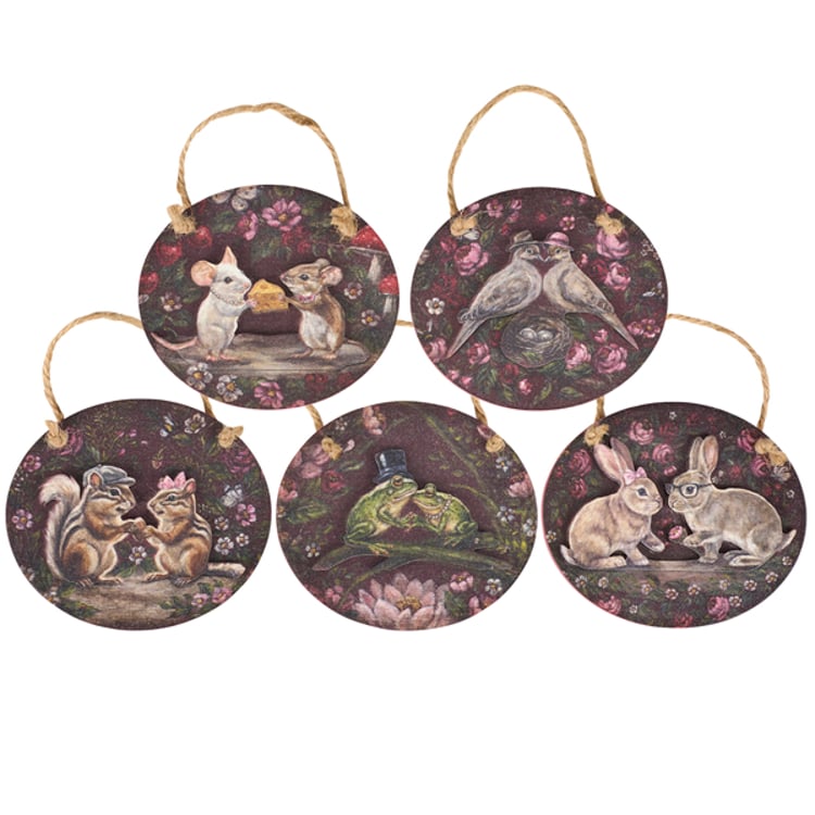 primitives by kathy Garden Love Ornament Set