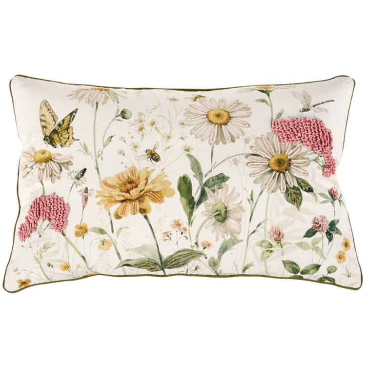 Primitives By Kathy Garden Of Daisies Pillow