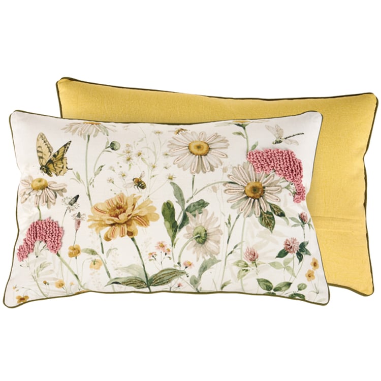 primitives by kathy Garden Of Daisies Pillow
