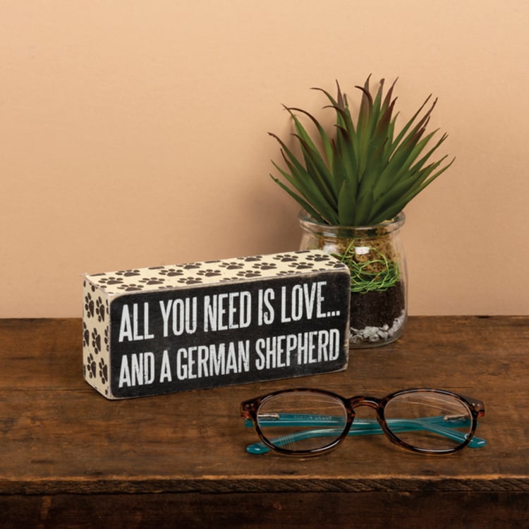 Primitives By Kathy German Shepherd Box Sign