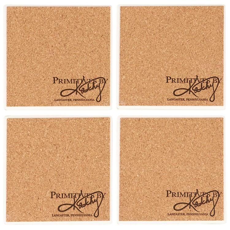 Primitives By Kathy Gingerbread House Coaster Set