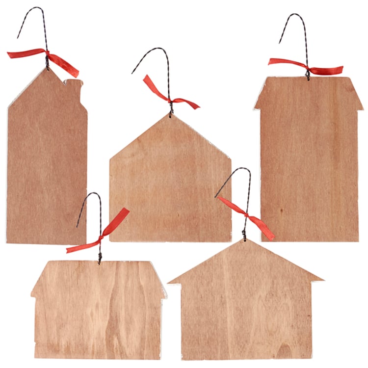 Primitives By Kathy Gingerbread House Ornament Set