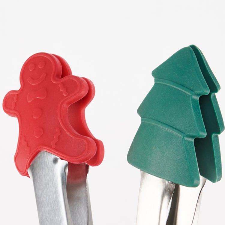 Primitives By Kathy Gingerbread Man & Tree Tongs Set