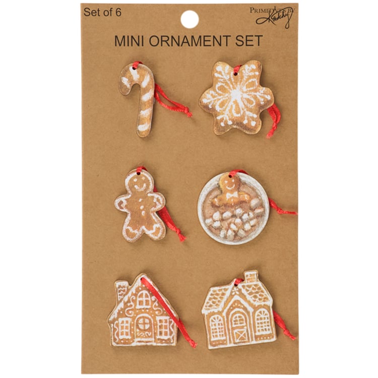 Primitives By Kathy Gingerbread Mini Ornament Set