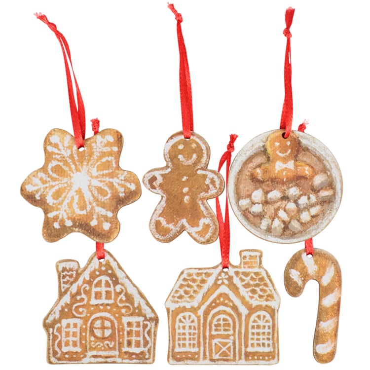 primitives by kathy Gingerbread Mini Ornament Set
