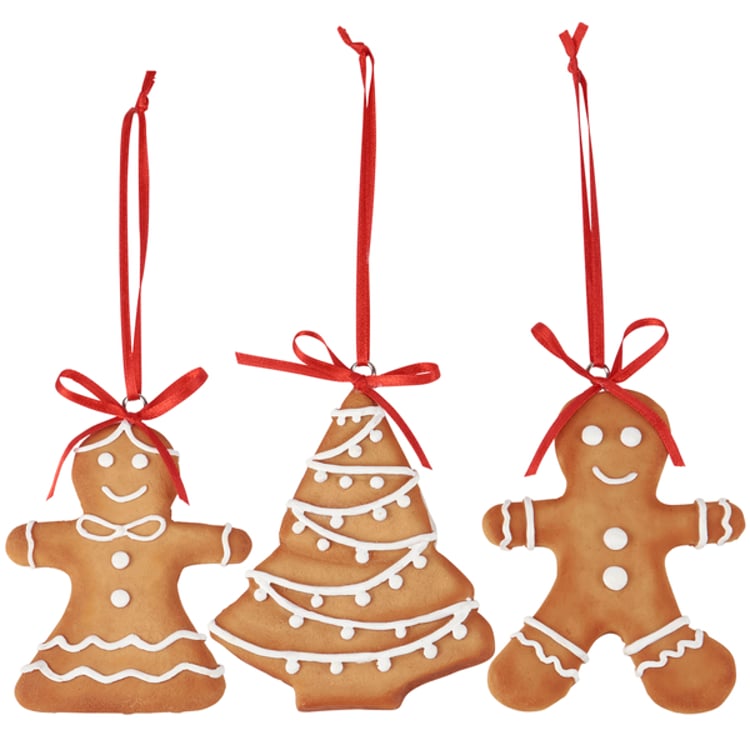 primitives by kathy Gingerbread Trio Ornament Set