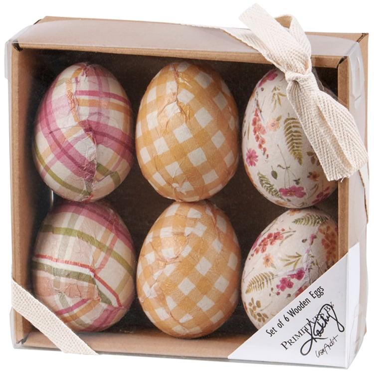 Primitives By Kathy Gingham Wooden Eggs