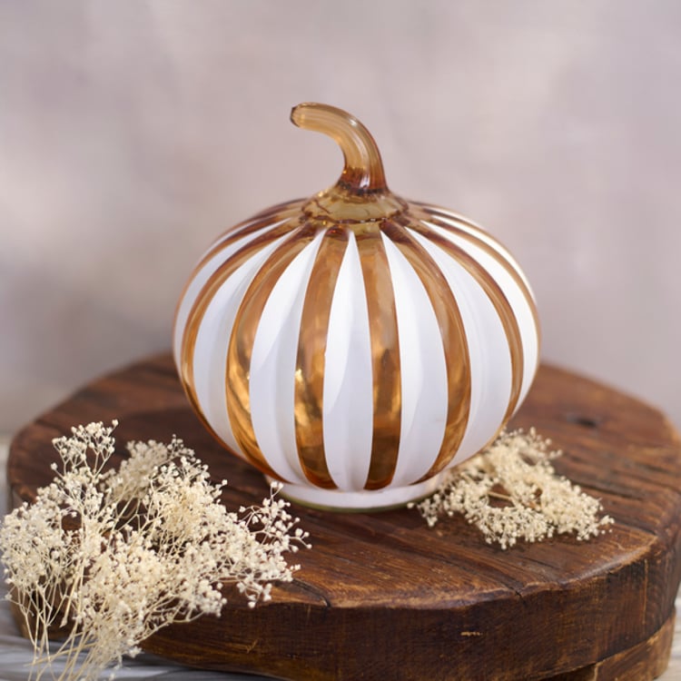 Primitives By Kathy Glass Amber Stripe Pumpkin