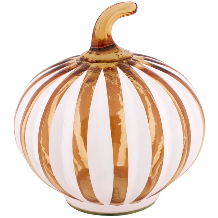 primitives by kathy Glass Amber Stripe Pumpkin