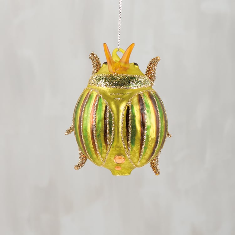 primitives by kathy Glass Beetle Ornament