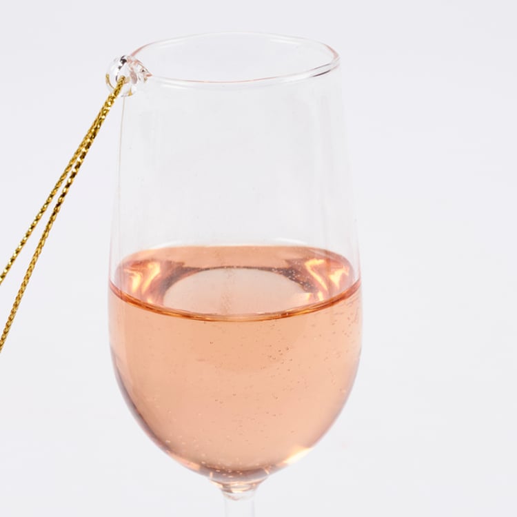 Primitives By Kathy Glass Blush Wine Ornament