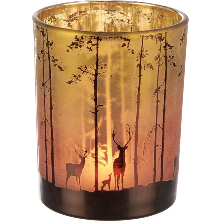 Primitives By Kathy Glass Deer Candle Holder Set