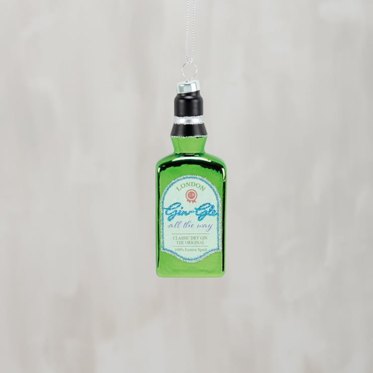 primitives by kathy Glass Gin Bottle Ornament