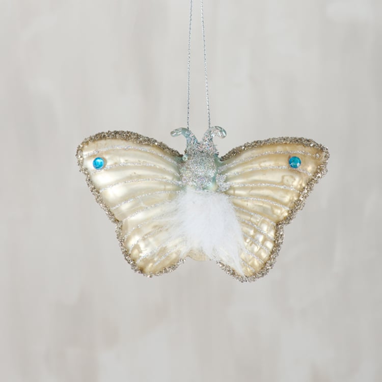 primitives by kathy Glass Moth Ornament