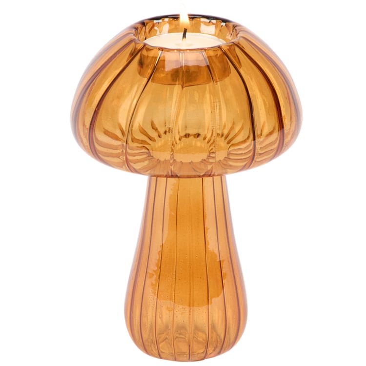 primitives by kathy Glass Mushroom Candle Holder