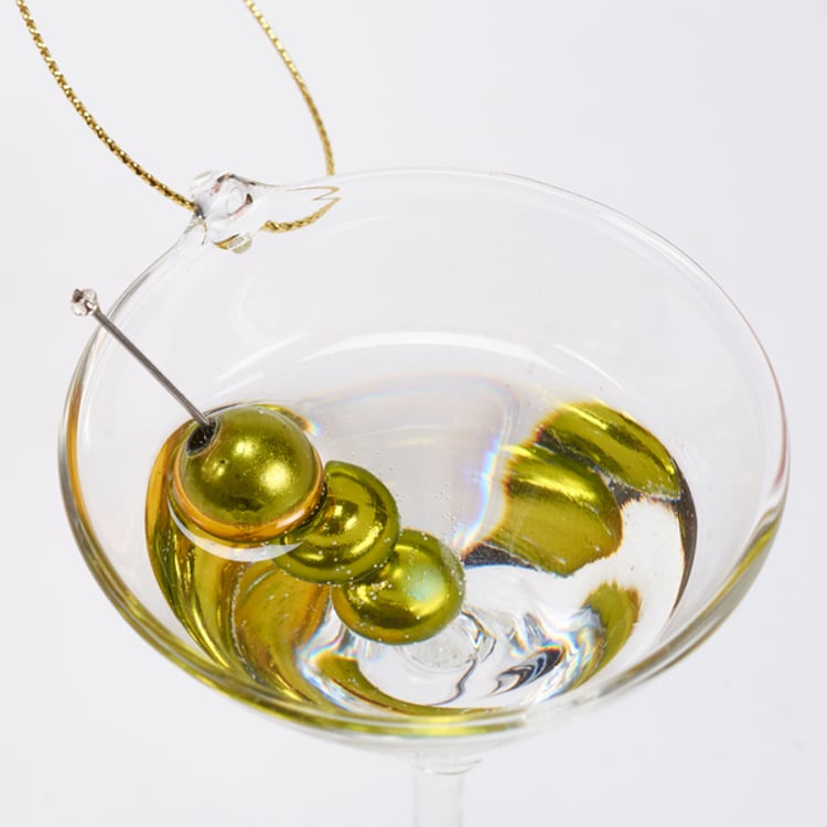Primitives By Kathy Glass Olive Martini Ornament