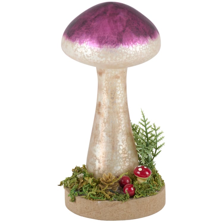 primitives by kathy Glass Purple Mushroom Sitter