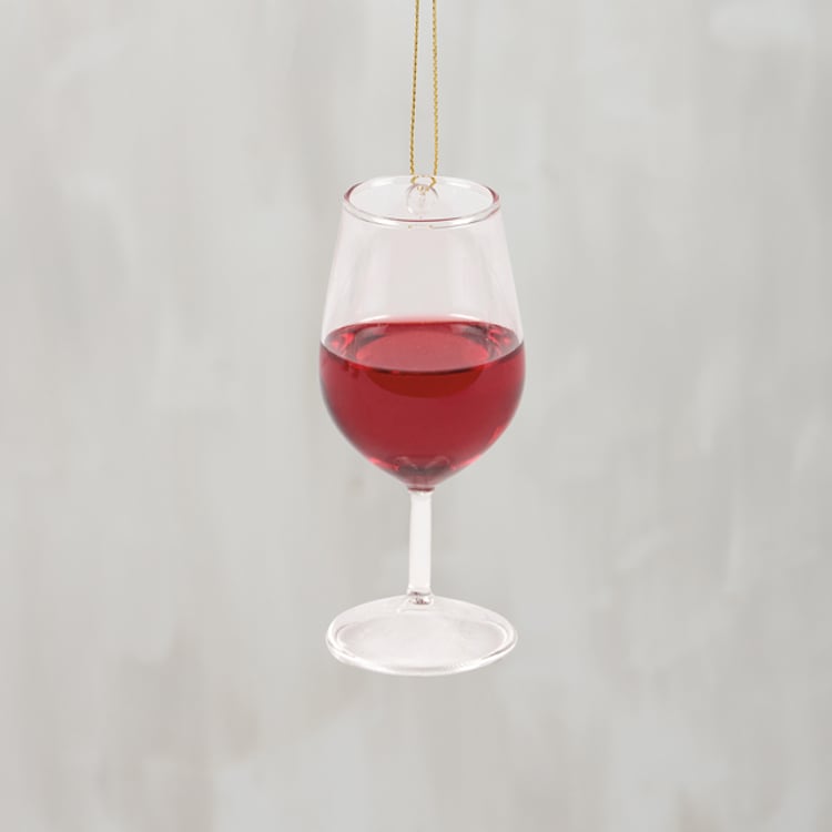 primitives by kathy Glass Red Wine Ornament