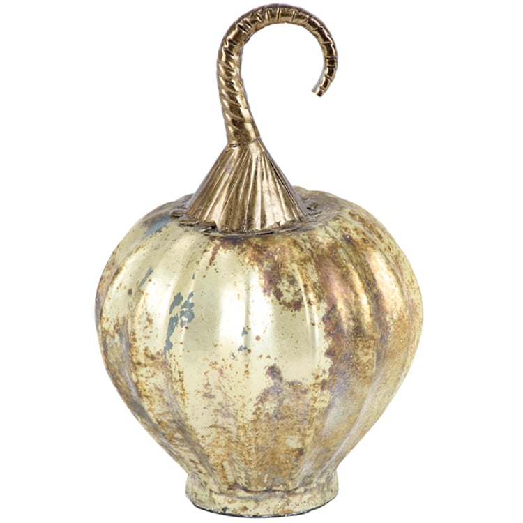 primitives by kathy Glass Rustic Metallic Pumpkin