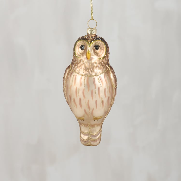 primitives by kathy Glass Screech Owl Ornament