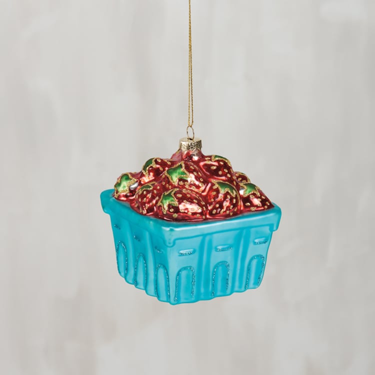 primitives by kathy Glass Strawberry Ornament