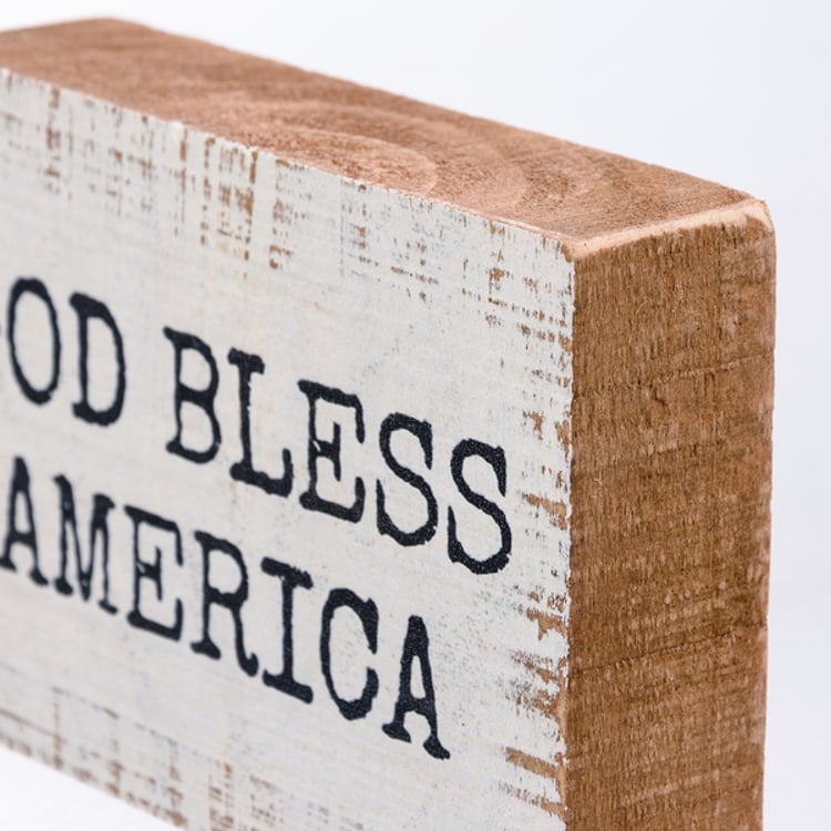 Primitives By Kathy God Bless America Block Sign
